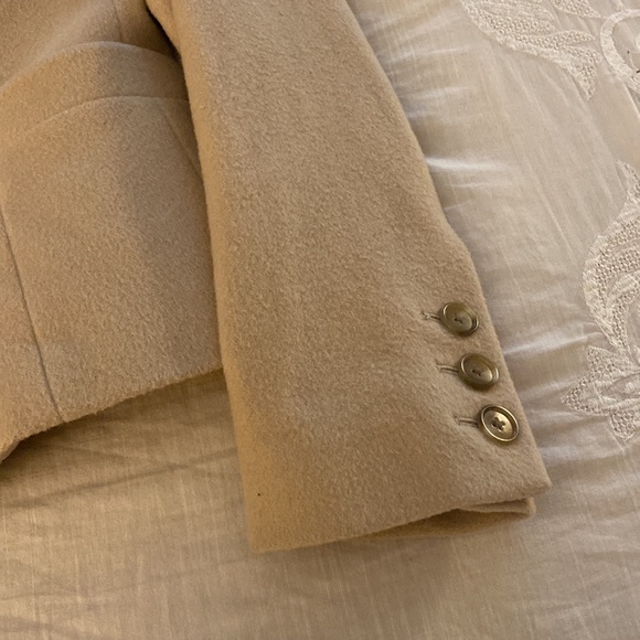 Ann Taylor Wool Camel Coat Fur Collar - Picture 4 of 9